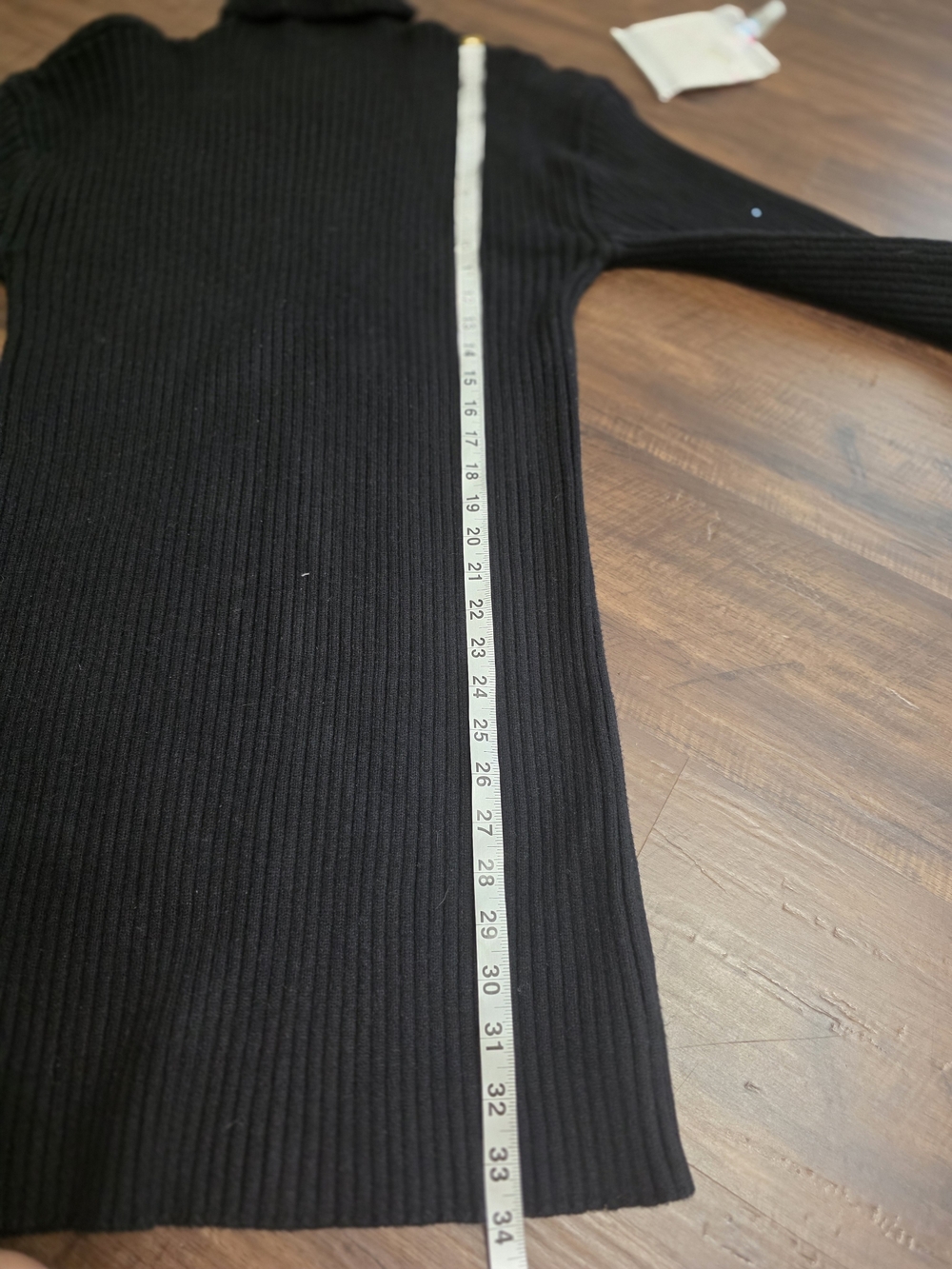 Forever 21 Black Ribbed Turtleneck Sweater Dress XL Long Sleeve Knit Mini - Picture 3 of 6